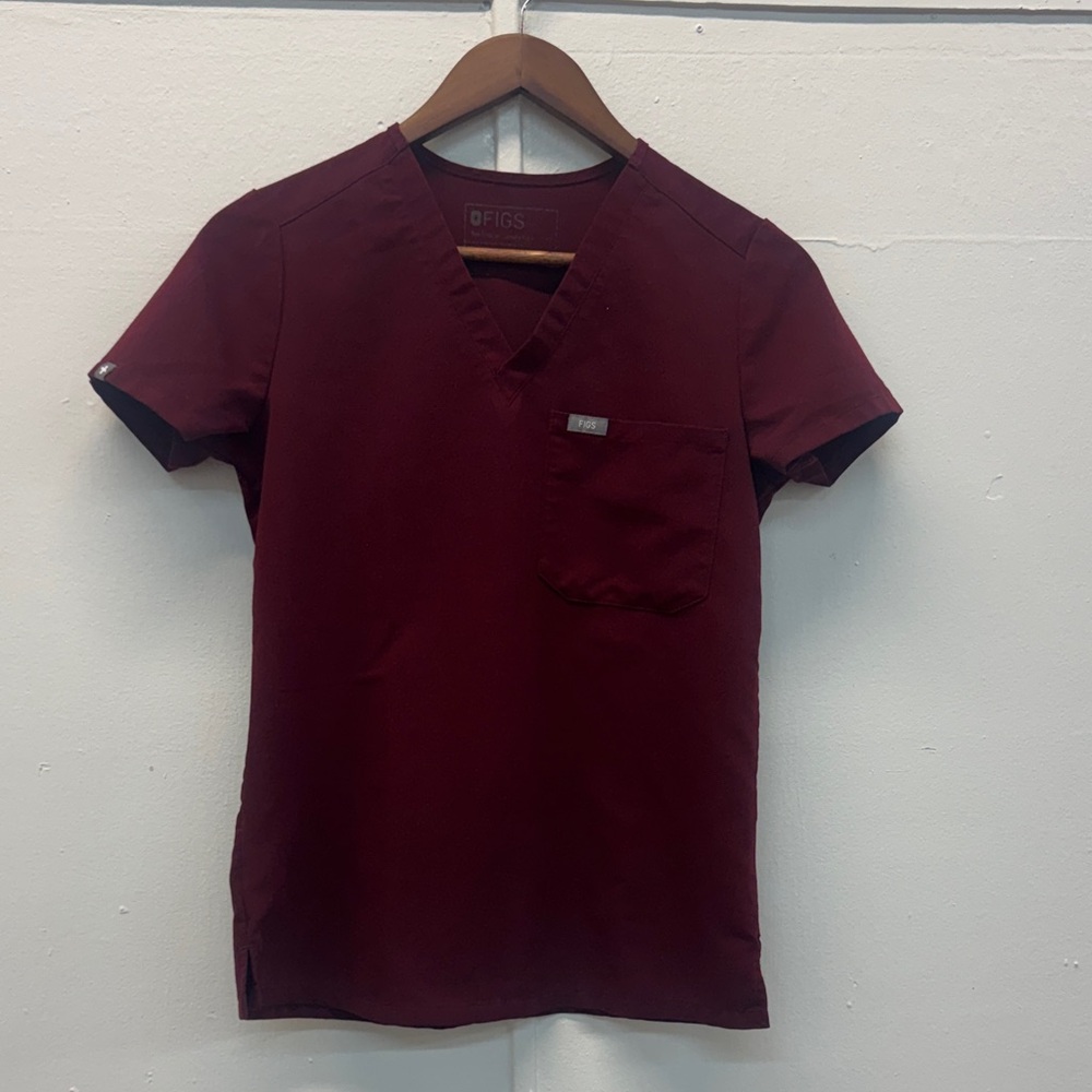 Women’s Figs Burgundy Scrub Top